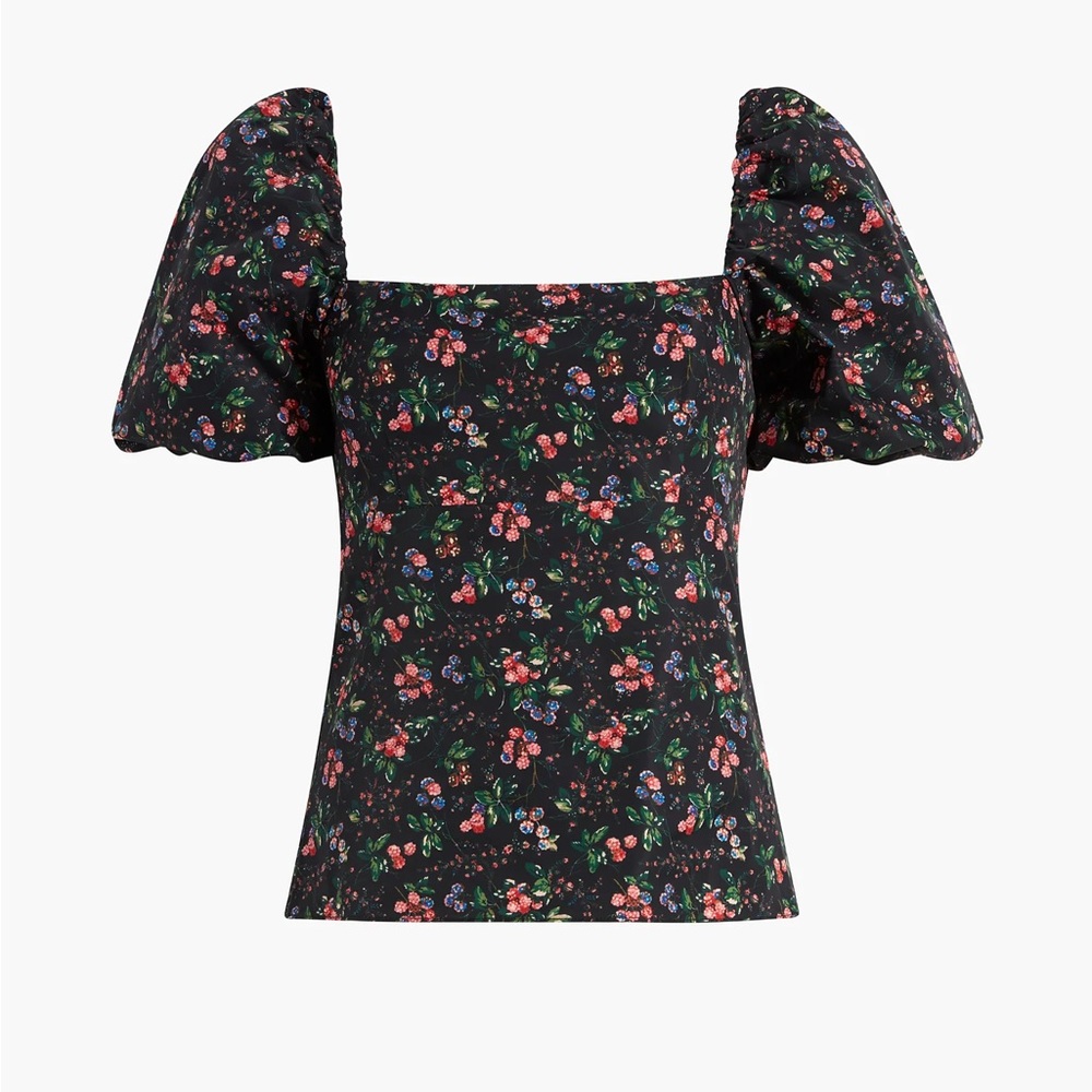 Hill House Matilda Top in Multi Berry Taffeta size Small